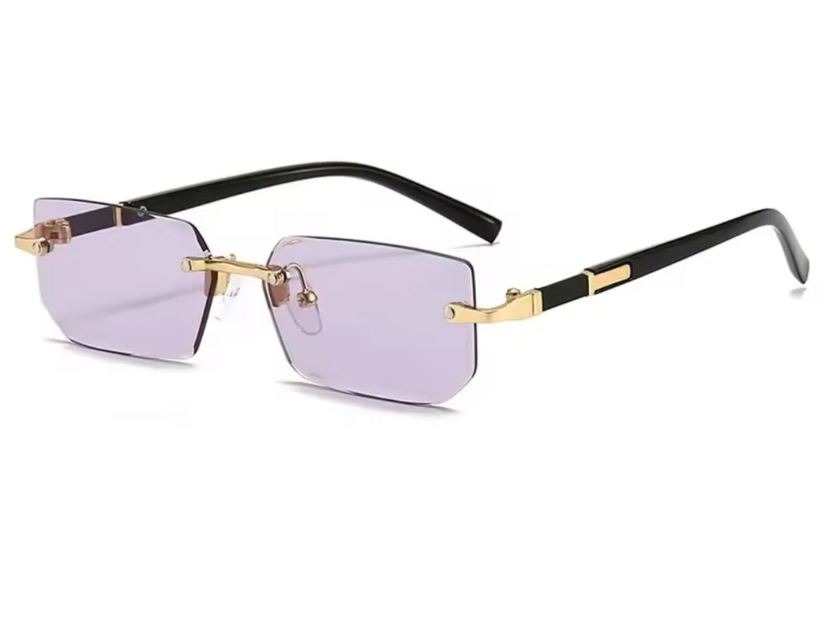 Lunettes de Soleil Sans Monture Y2K – Unisexe, Rectangulaires, UV400