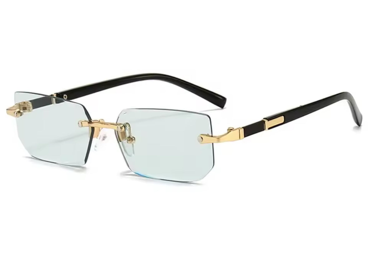 Lunettes de Soleil Sans Monture Y2K – Unisexe, Rectangulaires, UV400