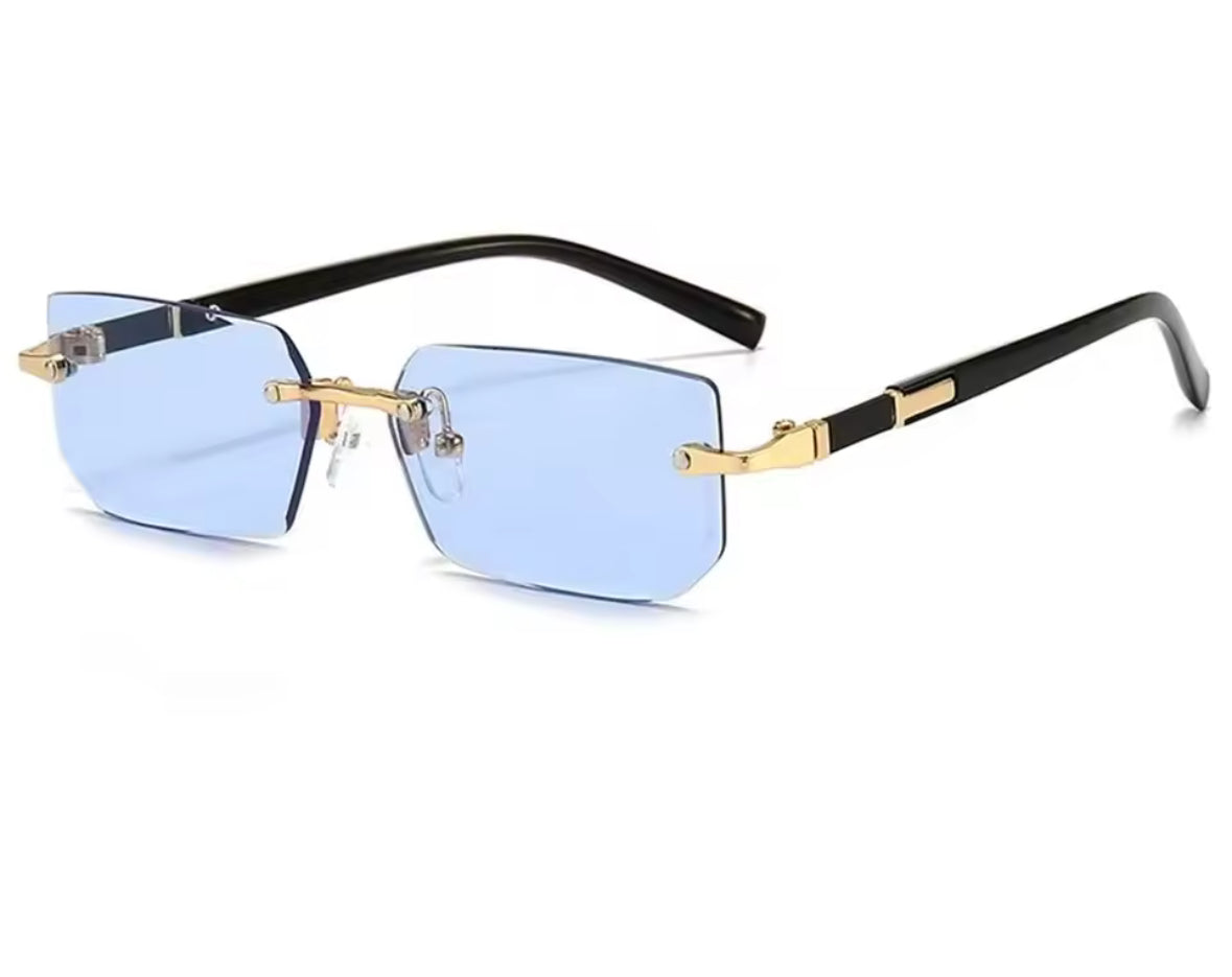 Lunettes de Soleil Sans Monture Y2K – Unisexe, Rectangulaires, UV400