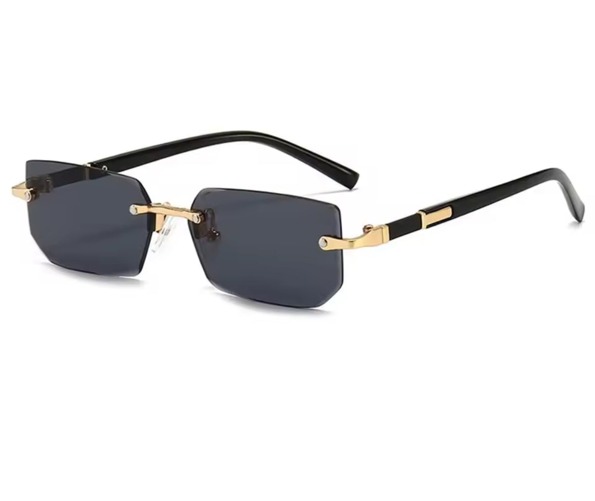 Lunettes de Soleil Sans Monture Y2K – Unisexe, Rectangulaires, UV400