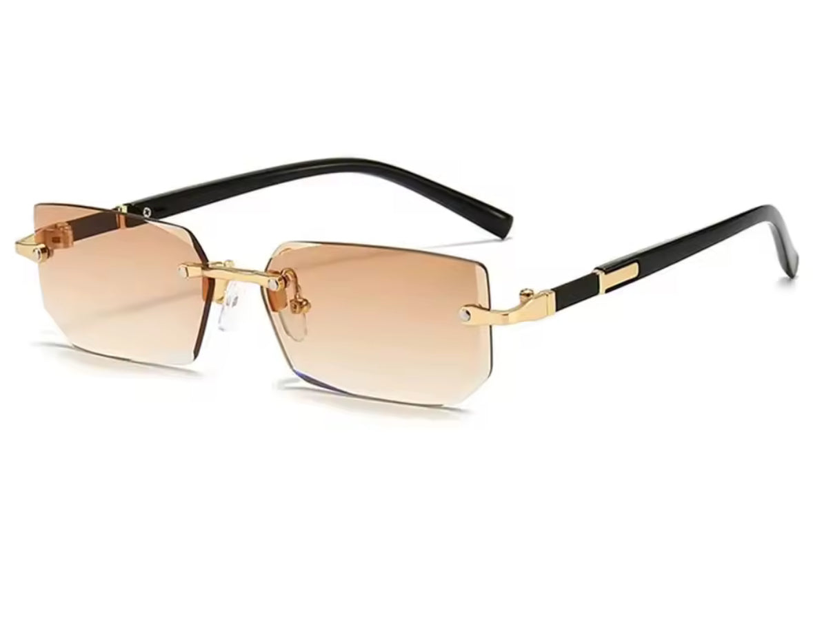 Lunettes de Soleil Sans Monture Y2K – Unisexe, Rectangulaires, UV400